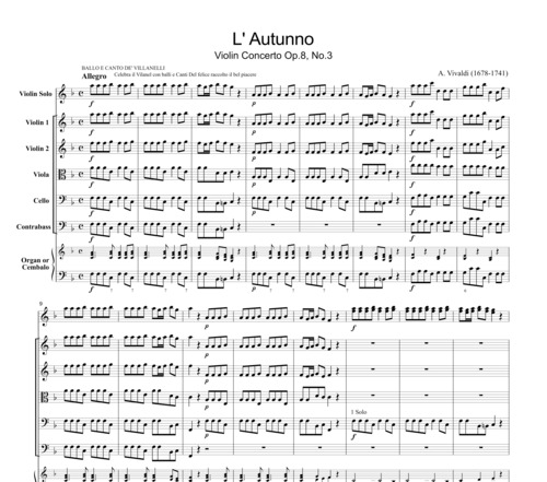 Product picture Vivaldi L Autunno Violin Concerto Op.8, No.3, SV003