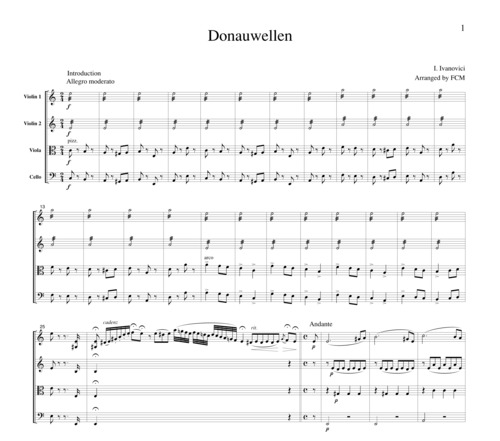 Product picture Ivanovici Donauwellen, for string quartet, CI001