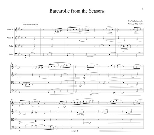 Product picture Tschaikowsky Barcarolle from the Seasons, CT014