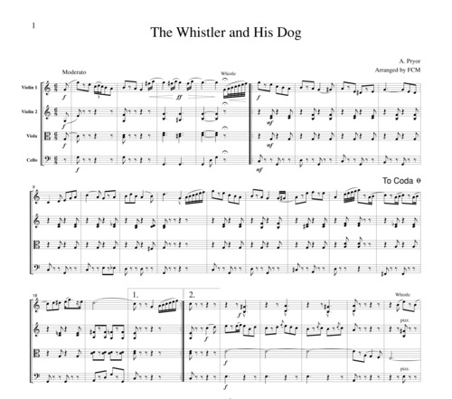 Product picture Pryor The Whistler and His Dog, for string quartet, ML036