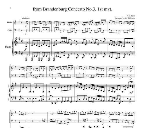 Product picture Bach from Brandenburg Concerto No.3, 1st mvt., PB005