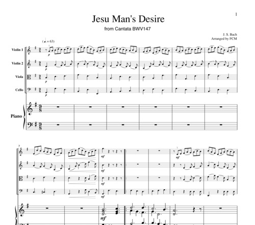 Product picture Bach Jesu Mans Desire from Cantata BWV147, PB901