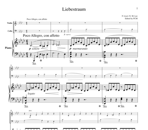 Product picture Liszt  Liebestraum, for piano trio, PL101
