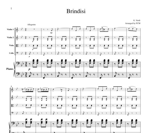 Product picture Verdi Brindisi, for piano quintet, PV901