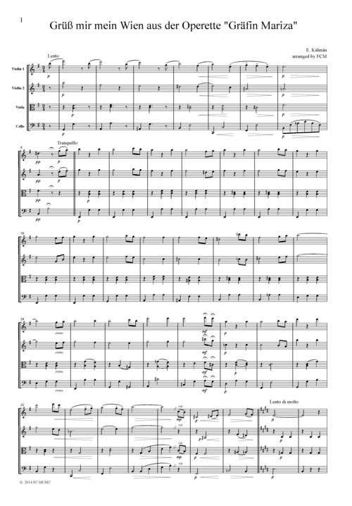 Product picture Kalman Gruss mir mein Wien aus der Operette Grafin Mariza