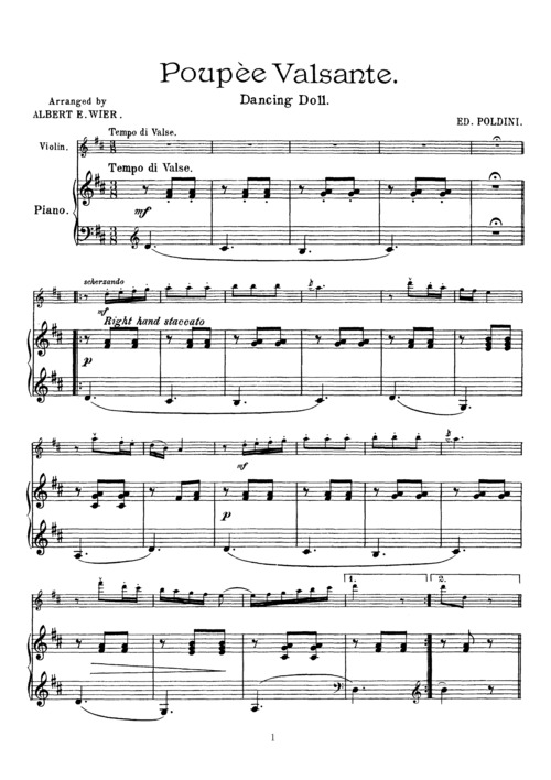 Product picture Poldini Poupee valsante (Dancing doll), for Violin & Piano