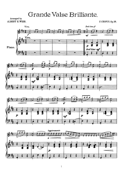 Product picture Chopin Grande valse brillante, for Violin & Piano, VN007