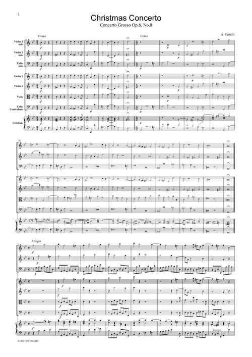 Product picture Corelli Christmas Concerto, for string orchestra, SC001