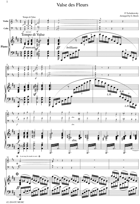 Product picture Tschaikowsky  Valse des Fleurs from The Nutcracker, for piano trio, PT003